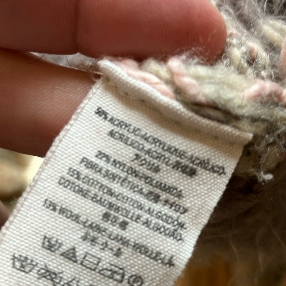 Free People Cozy Gray and Pink Women's Sweater Fuzzy Soft Oversize S - Picture 8 of 11